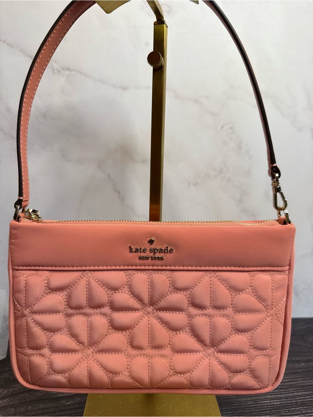Kate Spade Spade Flower Quilted Pink Shoulder Bag KK255